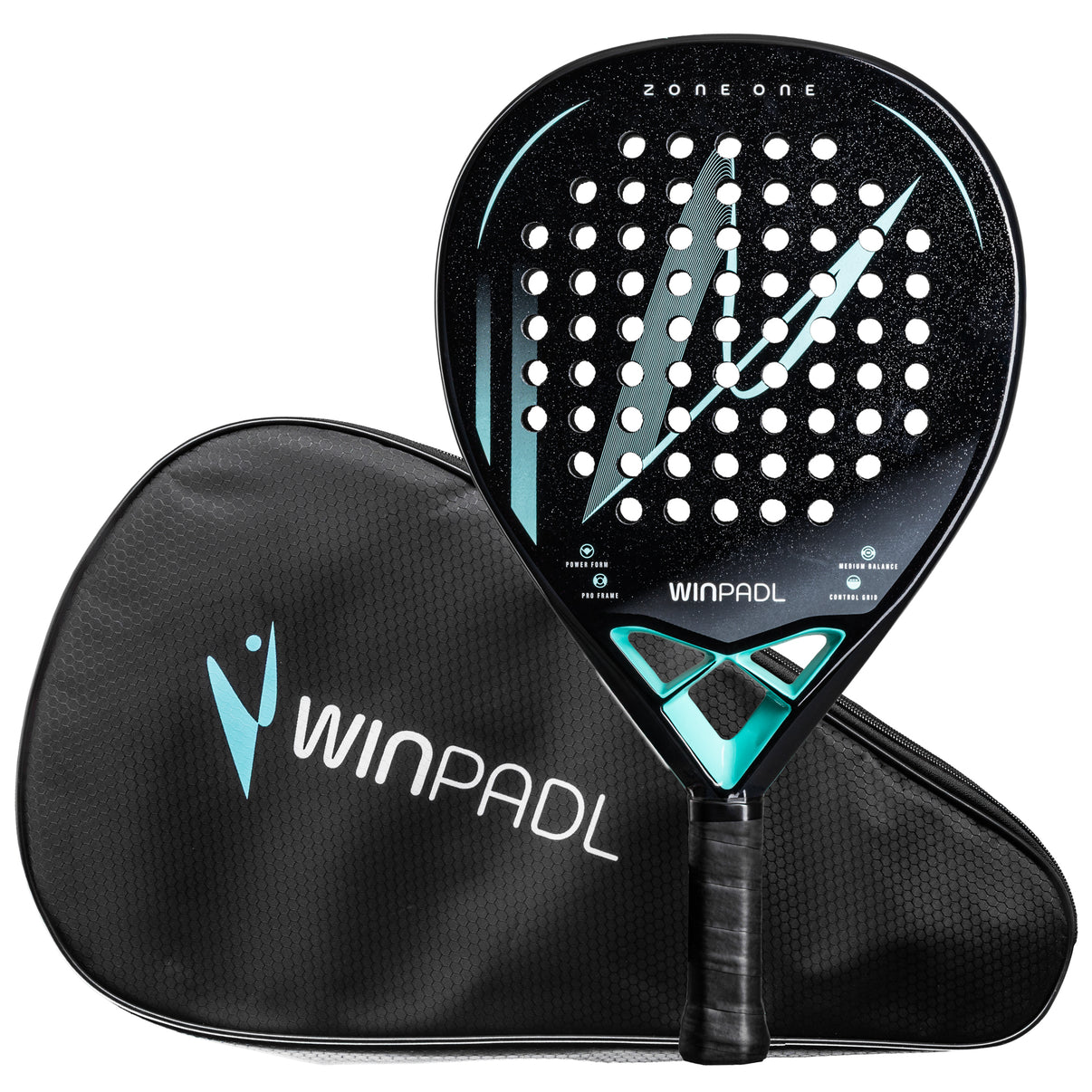 Padelschläger + Schlägertasche Produktbild - Zone One - türkis